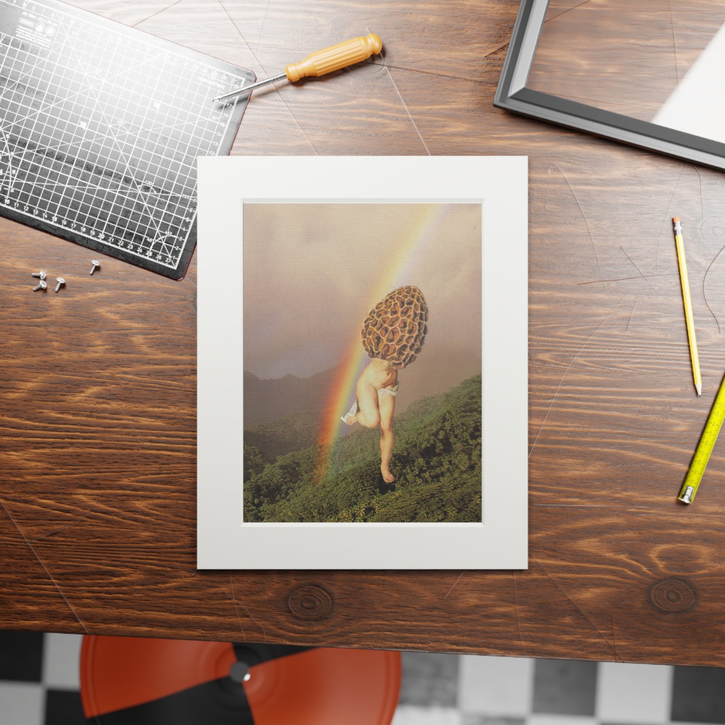 Mushroom Rainbow Fine Art Print (Passepartout)