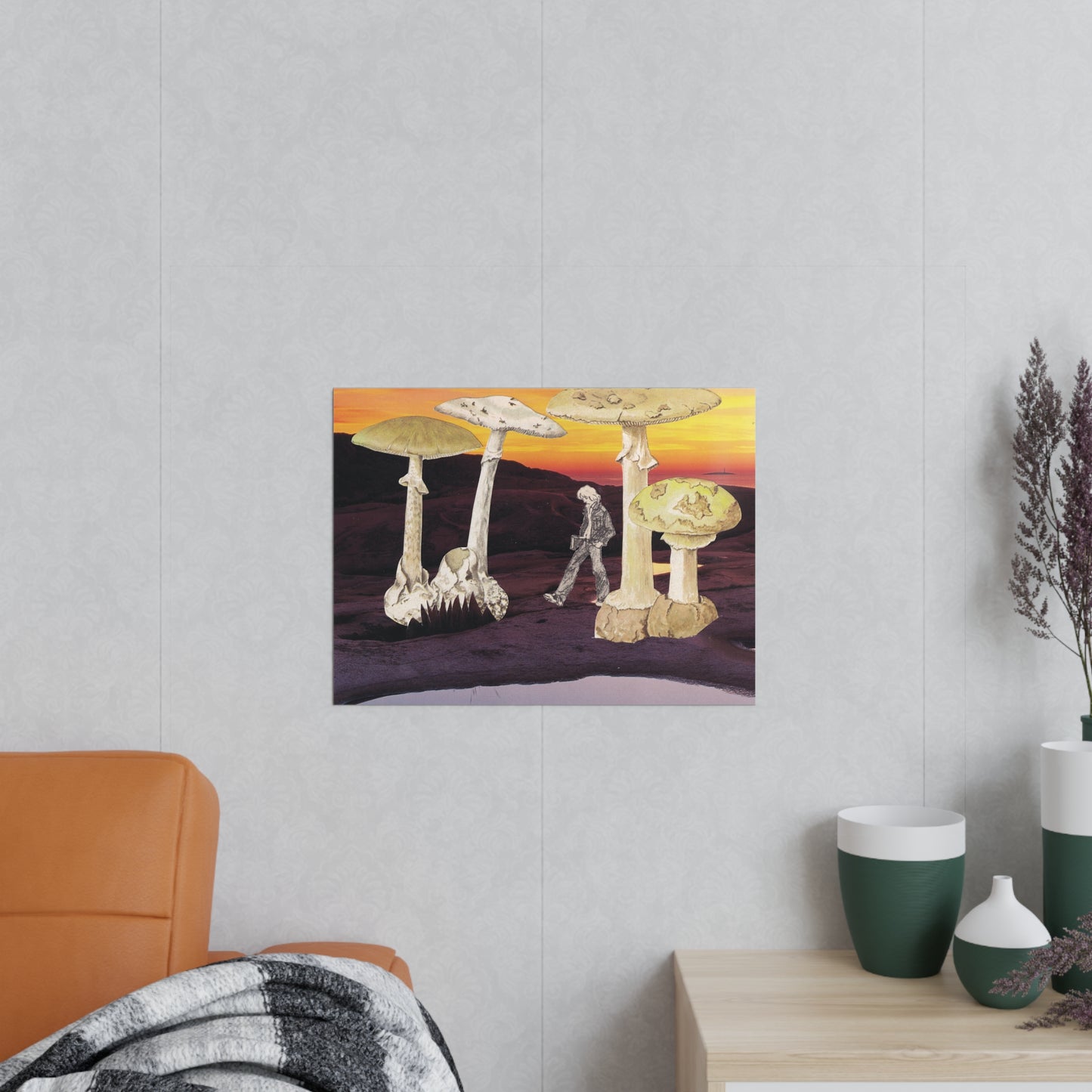 An introverts journey - Mushroom Dreamscape Photopaper Poster