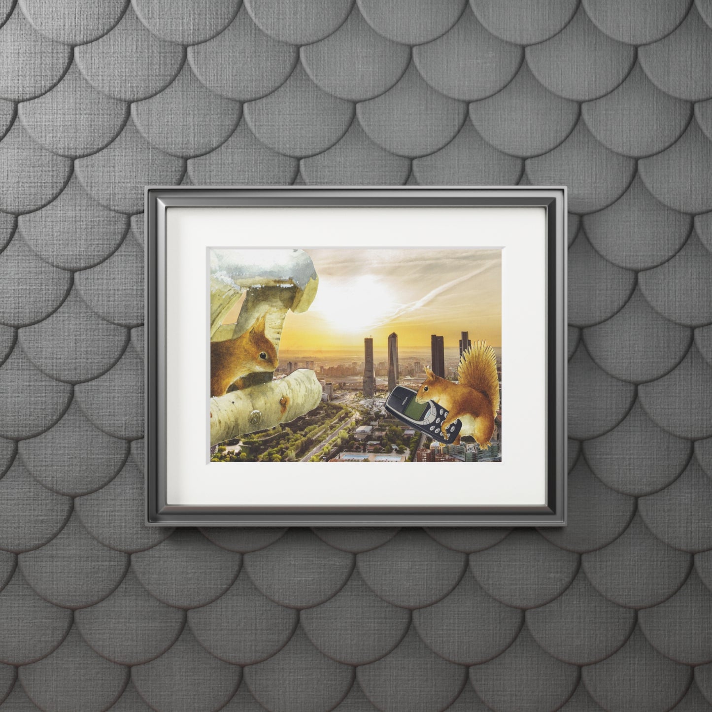 Squirrel City art print (passe-partout)