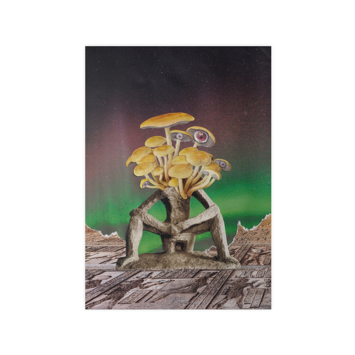 Gedankenathlet – Surreales Pilz-Denker-Poster