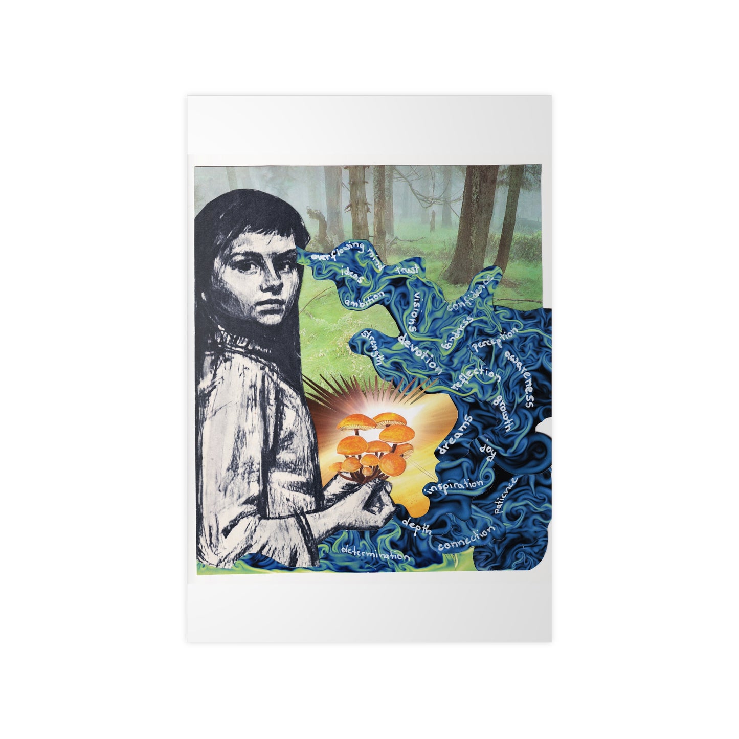 Strong mind - strong and kind! Collage, Poster für die Wertschätzung Deiner inneren Welt und das mentale Wachstum