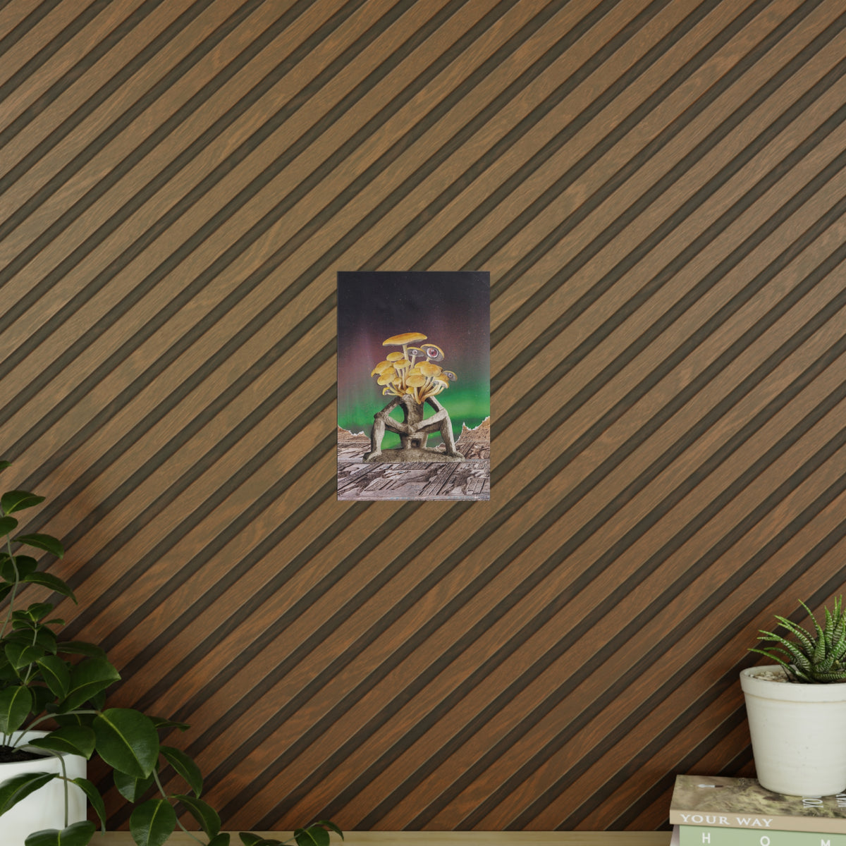 Gedankenathlet – Surreales Pilz-Denker-Poster