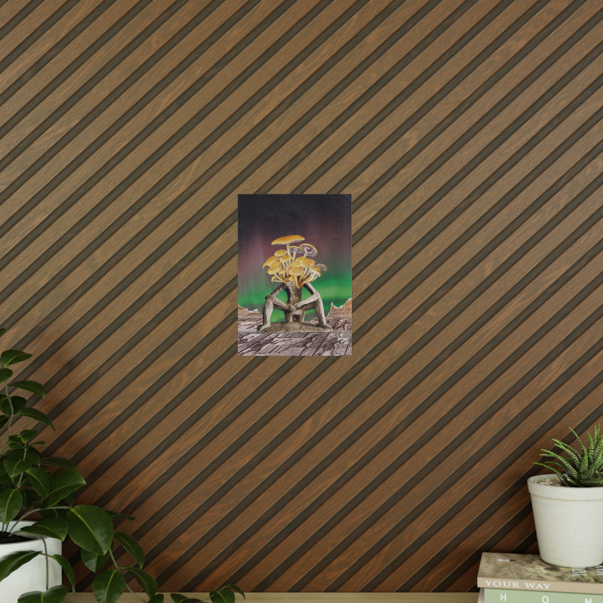 Gedankenathlet – Surreales Pilz-Denker-Poster