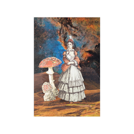 Surreal Colombina Commedia dell'Arte Poster — Mushrooms & Space Photopaper
