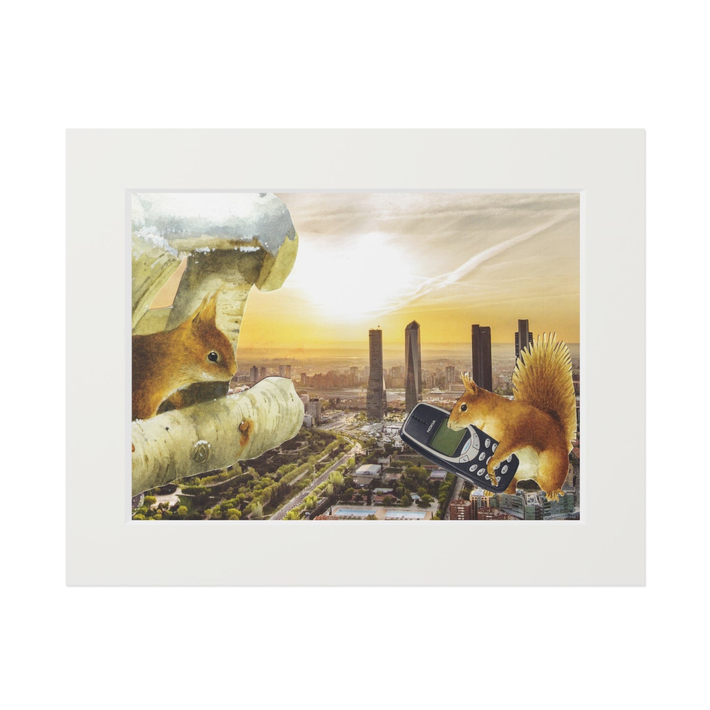 Squirrel City art print (passe-partout)
