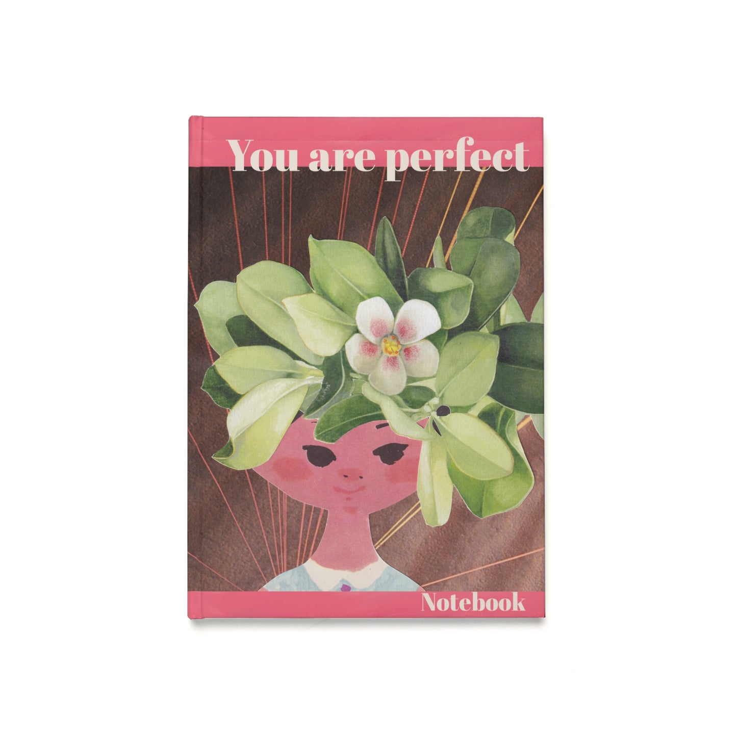 You Are Perfect Floral Girl Hardcover Journal — A5 Inspirational Notebook