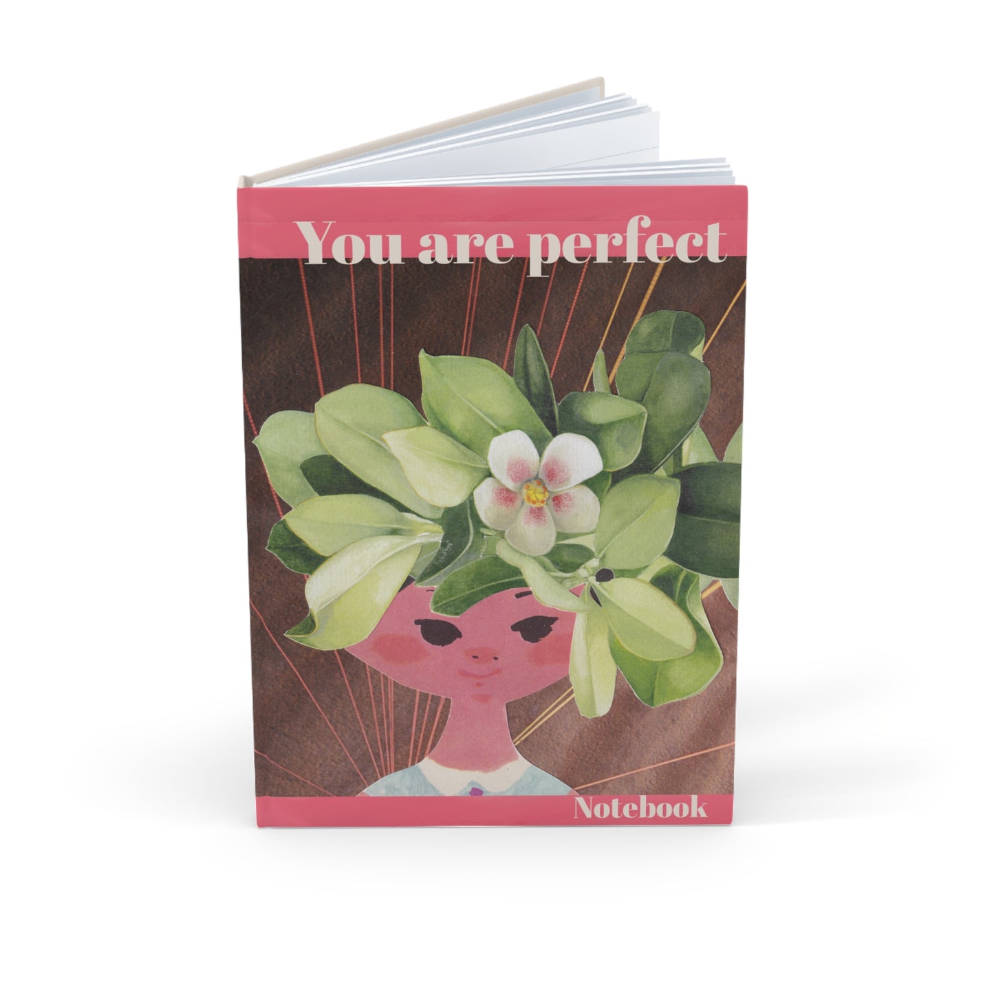 You Are Perfect Floral Girl Hardcover Journal — A5 Inspirational Notebook