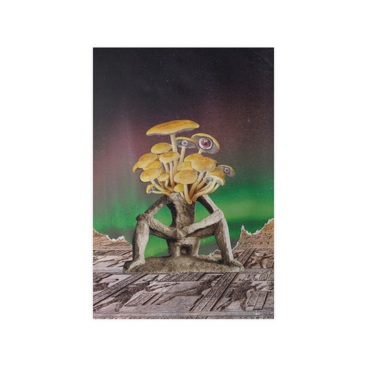 Gedankenathlet – Surreales Pilz-Denker-Poster