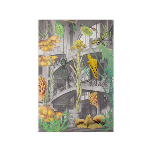 Vintage Collage Poster Art Deco und Natur und Architektur