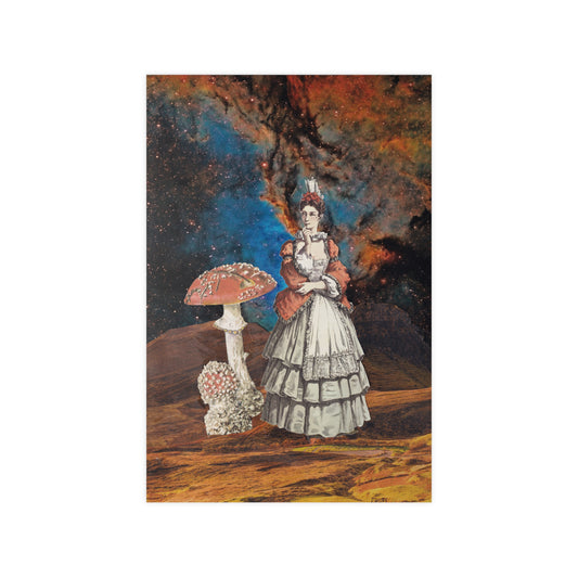 Surreal Colombina Commedia dell'Arte Poster — Mushrooms & Space Photopaper