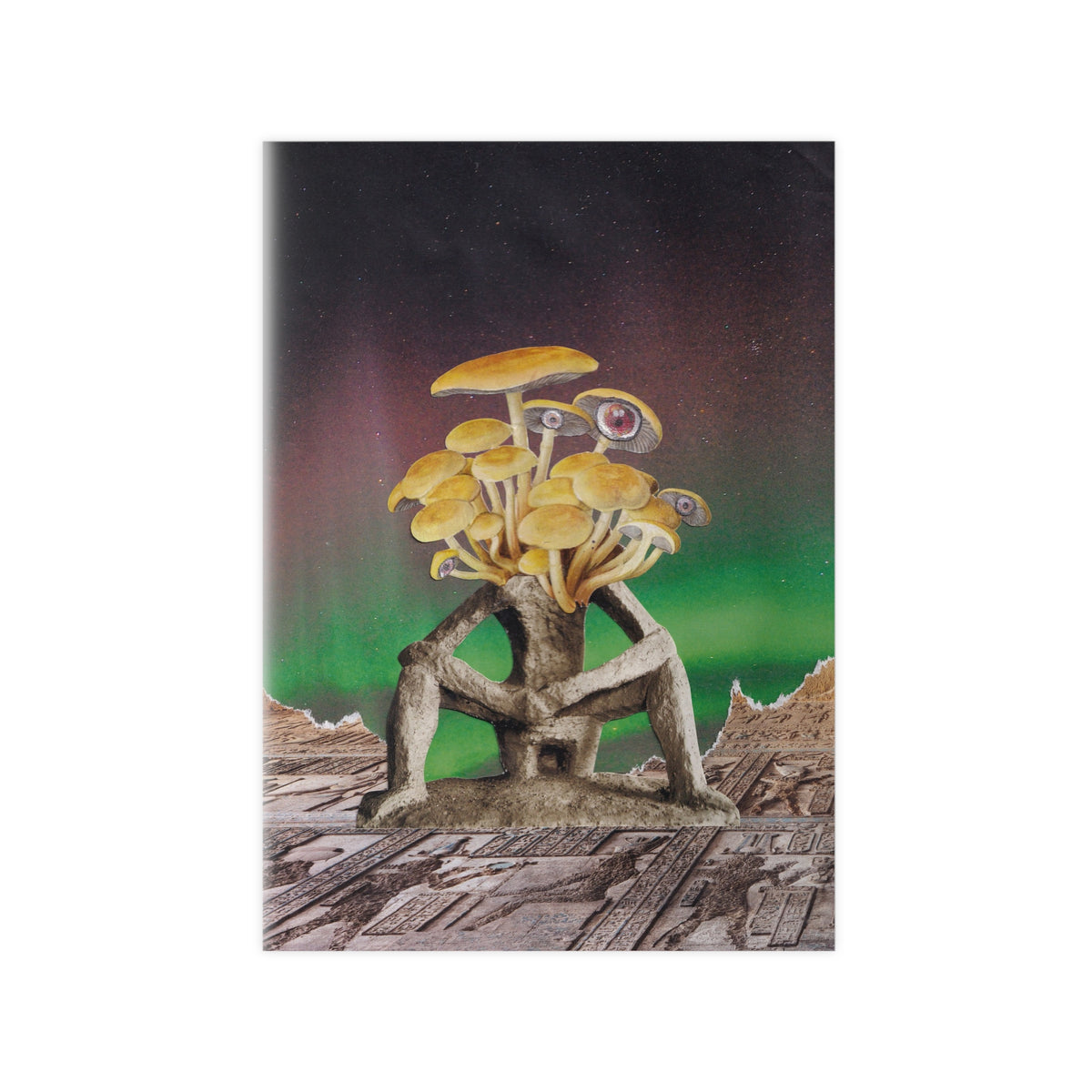 Gedankenathlet – Surreales Pilz-Denker-Poster