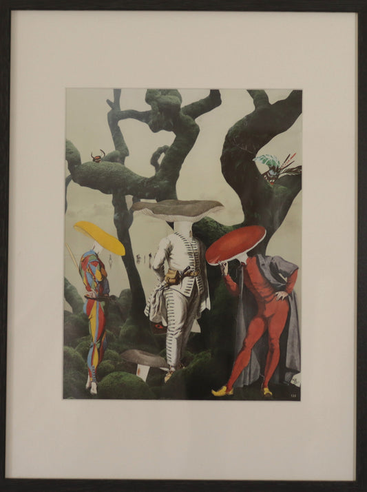 Original "Debatte über Menschen" - Vintage Collage gerahmt