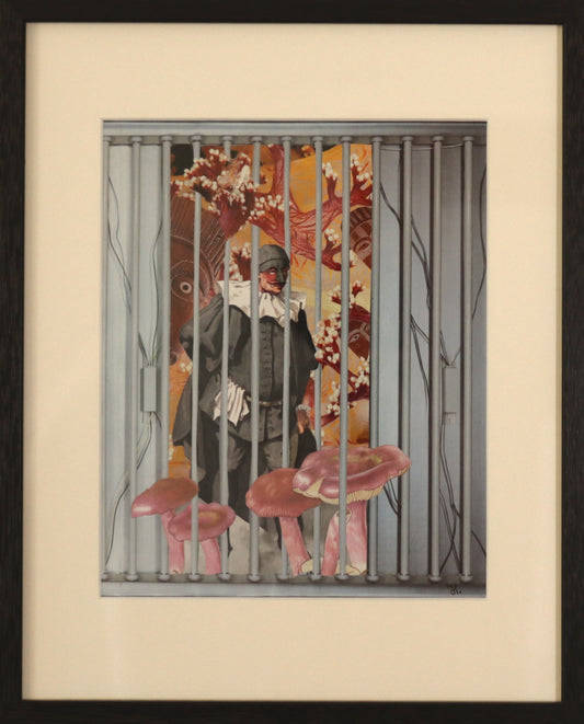 Original "Il Dottore - In sich gefangen" - Vintage Collage gerahmt